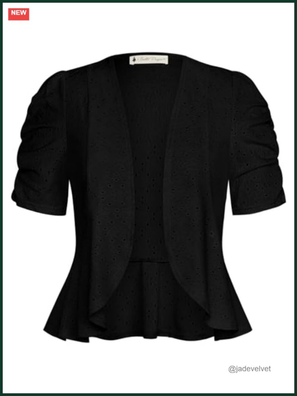 Cropped Open Front Bolero Shrug Short Sleeve Knit Cardigan